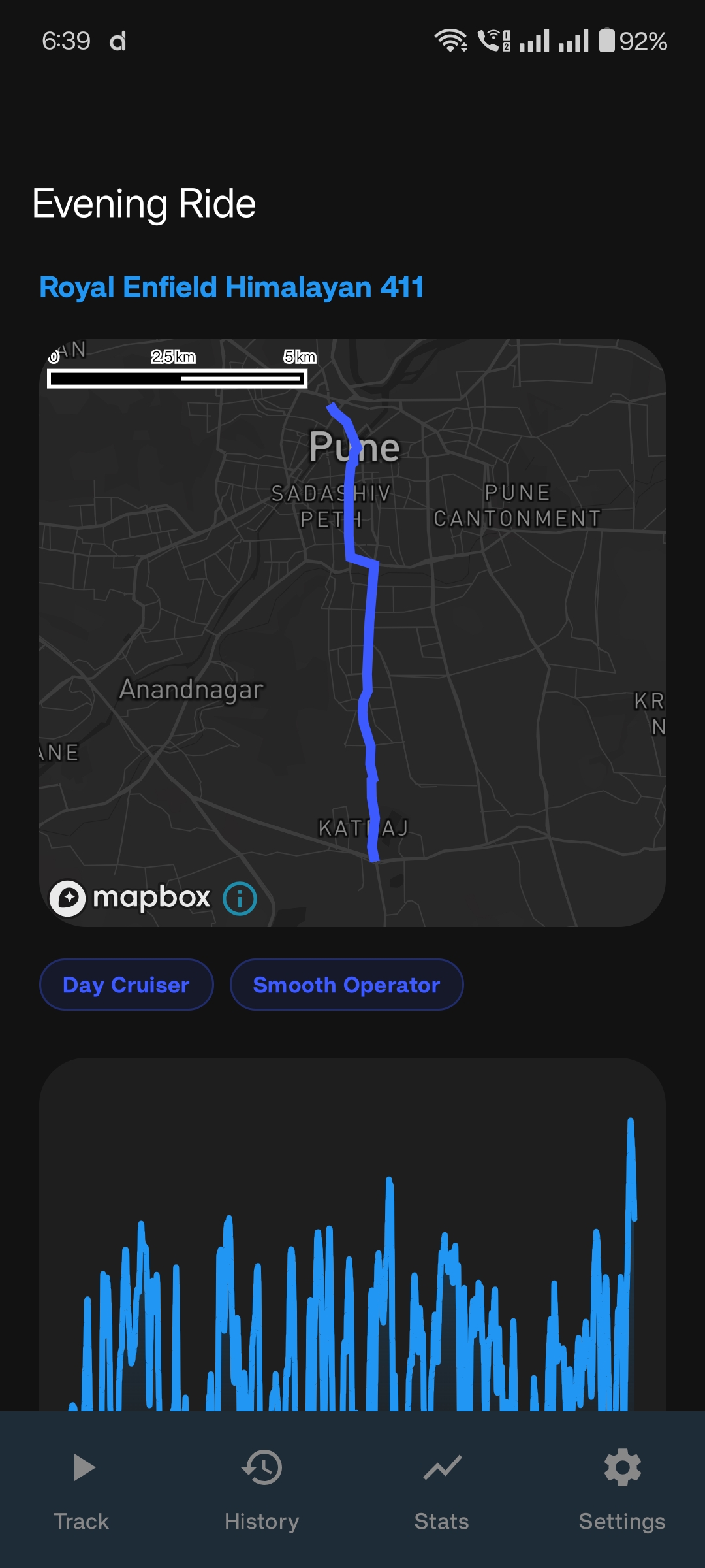 Pacerift route map screen